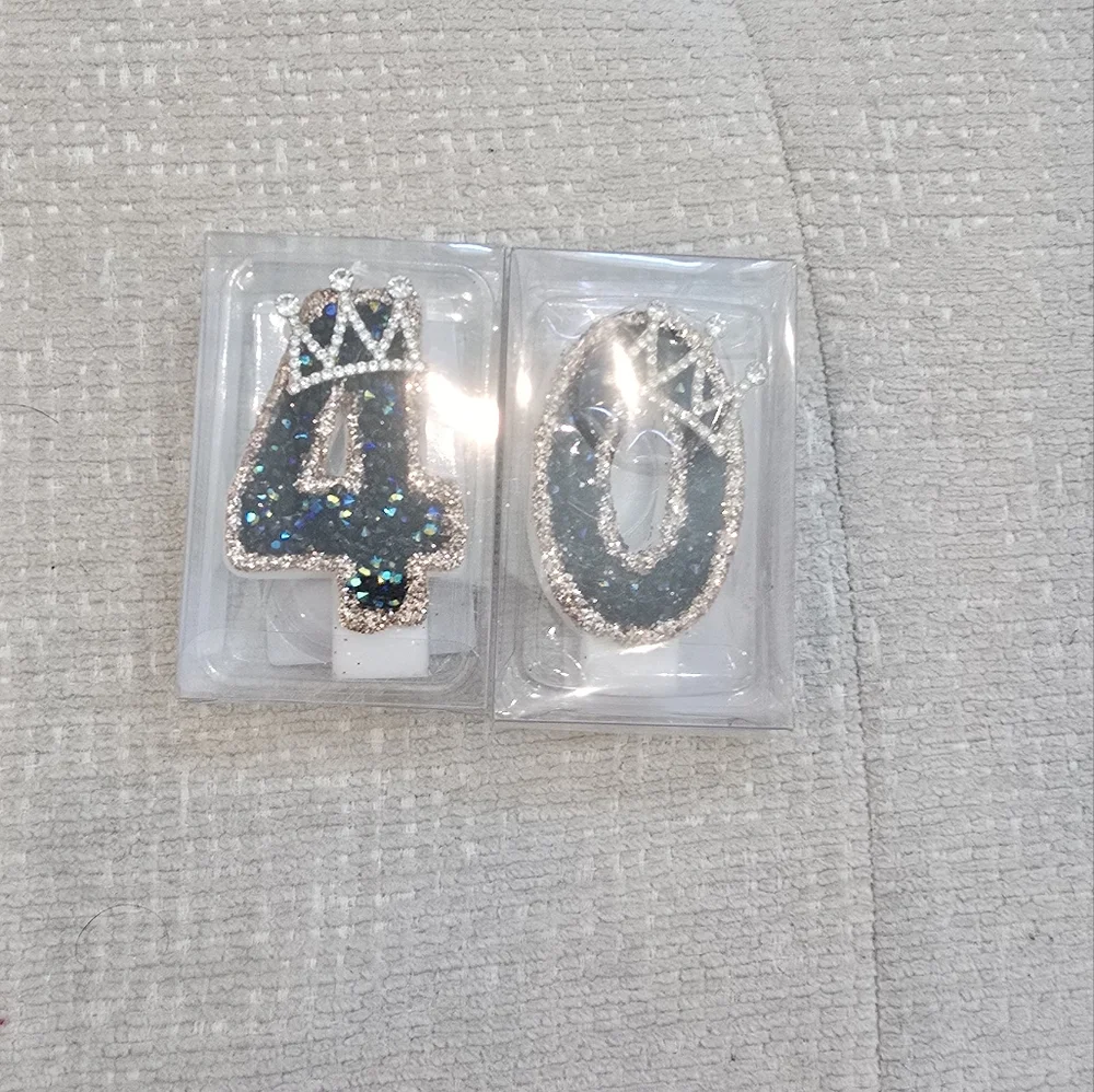 Glittery 40th Birthday Cake Toppers